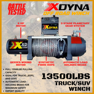 XDYNA 4X4 ELECTRIC WINCH 13500LBS WITH SYNTHETIC ROPE